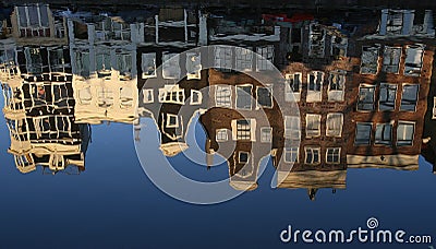 beautiful canal houses in Amsterdam Stock Photo