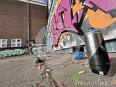 AMSTERDAM - MARCH 2: Graffiti on NDSM-werf walls Editorial Stock Photo