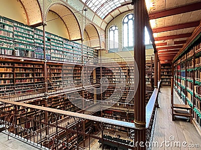 amsterdam, Netherlands. August 6, 2023. The library of the Rijksmuseum in Amsterdam. Editorial Stock Photo