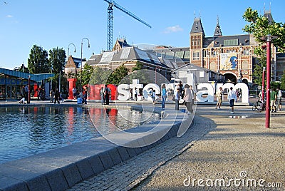 Amsterdam, Netherlands - 14 August, 2010: Rijksmuseum, Statue I Editorial Stock Photo