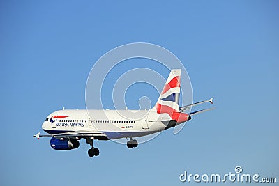 Amsterdam, the Netherlands - August, 18th 2016: G-EUPN British Airways Airbus A319 Editorial Stock Photo