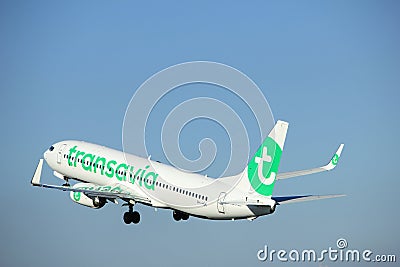 Amsterdam, the Netherlands - August, 18th 2016: PH-HSK Transavia Boeing 737-8K2 Editorial Stock Photo