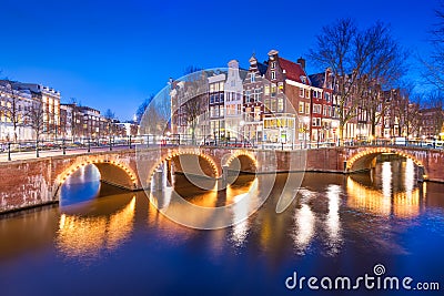 Amsterdam, Netherlands Bridges and Canals Editorial Stock Photo