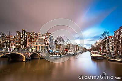 Amsterdam, Netherlands Bridges and Canals Editorial Stock Photo