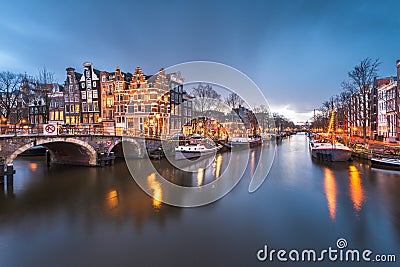 Amsterdam, Netherlands Bridges and Canals Editorial Stock Photo