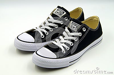 Black Chuck Taylor Converse All Star low Editorial Stock Photo