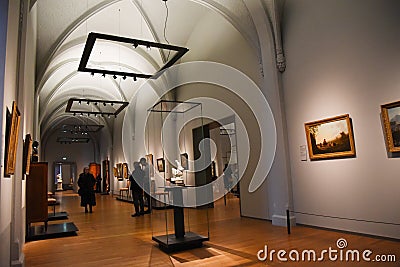 Amsterdam, Netherlands. January 20, 2024. One of the many halls of artifacts at the Rijksmuseum in Amsterdam. Editorial Stock Photo