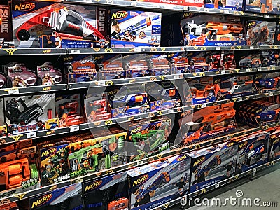 NERF foam toy guns Editorial Stock Photo