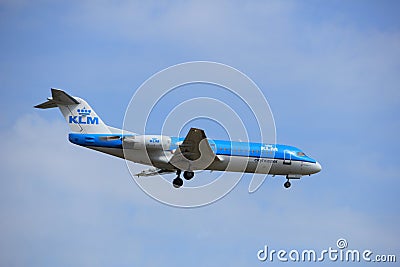 Amsterdam, the Netherlands, July, 21st 2016: PH-KZR KLM Fokker F70 Editorial Stock Photo