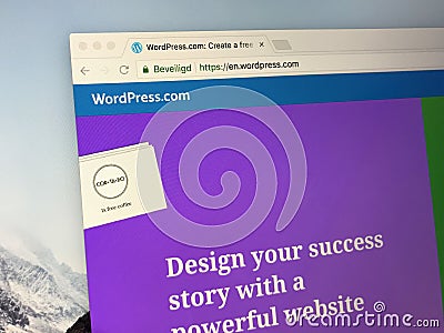 Homepage of WordPress Editorial Stock Photo