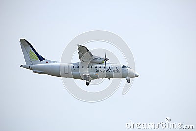Amsterdam, the Netherlands - March 31st, 2017: HB-AEY SkyWork Airlines Editorial Stock Photo