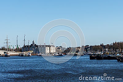 AMSTERDAM, NETHERLANDS - March 20, 2018 : View from the street on Amsterdam Maritime History Museum. Editorial Stock Photo