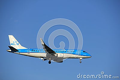 Amsterdam the Netherlands - May, 20th 2017: PH-EXI KLM Embraer ERJ-175STD Editorial Stock Photo