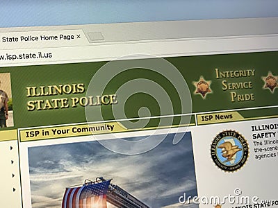 Homepage of The Illinois State Police ISP Editorial Stock Photo