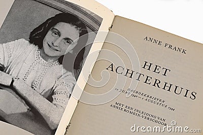 Amsterdam, Netherlands. October 2023., Introduction to the Diary of Anne Frank. Editorial Stock Photo