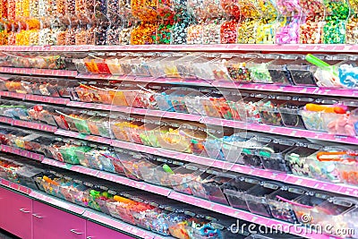 Amsterdam, Netherlands - October 16, 2019: View inside Jamin candy store Editorial Stock Photo