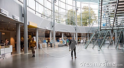 Van Gogh Museum interior view in Amsterdam Editorial Stock Photo