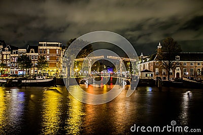 Amsterdam at night Editorial Stock Photo