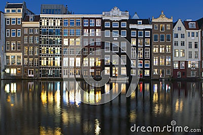 Amsterdam, Houses on the Amstel Stock Photo