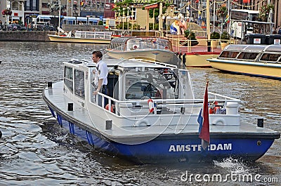 Amsterdam police boat Editorial Stock Photo