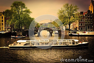 Amsterdam. Romantic bridge Stock Photo