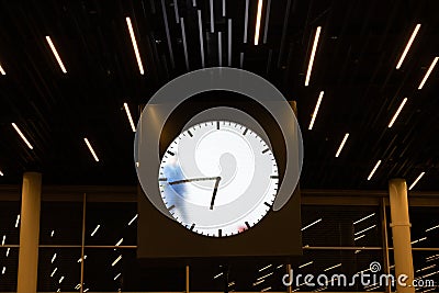 Amsterdam Schiphol Airport Clock inside the Terminal Editorial Stock Photo