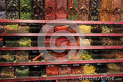 Amsterdam Schiphol Airport, the Netherlands - april 14th 2018: various sorts of candy Editorial Stock Photo