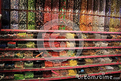 Amsterdam Schiphol Airport, the Netherlands - april 14th 2018: various sorts of candy Editorial Stock Photo