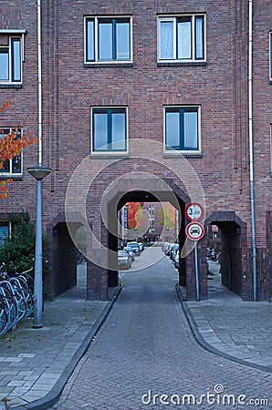 Amsterdam School alley Editorial Stock Photo