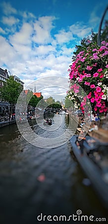 Amsterdam Street in summer Editorial Stock Photo