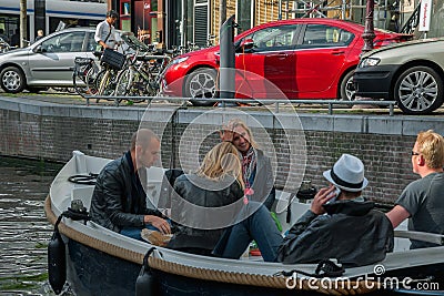 Amsterdam streets and channels Editorial Stock Photo