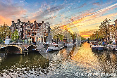 Amsterdam Sunset Stock Photo