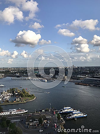 Amsterdam view from Adam tower Editorial Stock Photo