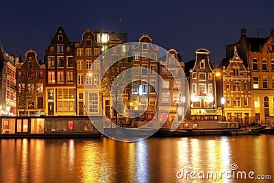 Amsterdam waterfront houses, The Netherlands Stock Photo