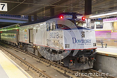 Amtrak Locomotive in Boston, Massachusetts, USA Editorial Stock Photo