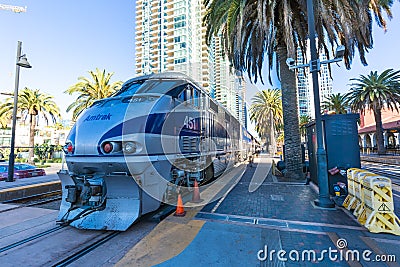Amtrak Train Engine Editorial Stock Photo