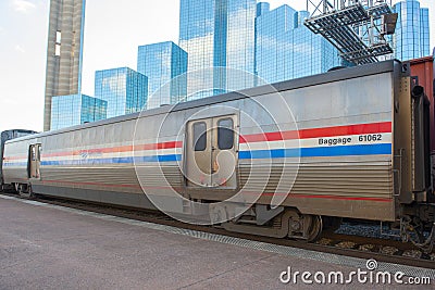 Amtrak Baggage Car in Dallas, Texas, USA Editorial Stock Photo