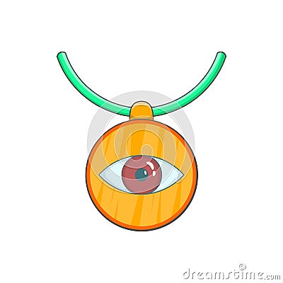 Amulet against the evil eye icon, cartoon style Vector Illustration