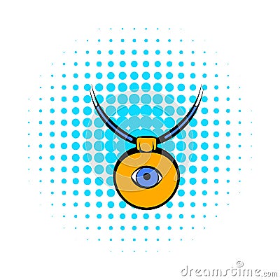 Amulet against the evil eye icon, comics style Vector Illustration