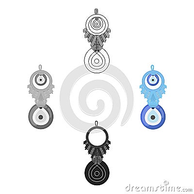 Amulet nazar icon in cartoon,black style isolated on white background. Turkey symbol stock vector illustration. Vector Illustration