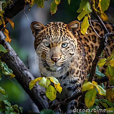 The Amur Leopard a rare endangered big cat species. Stock Photo