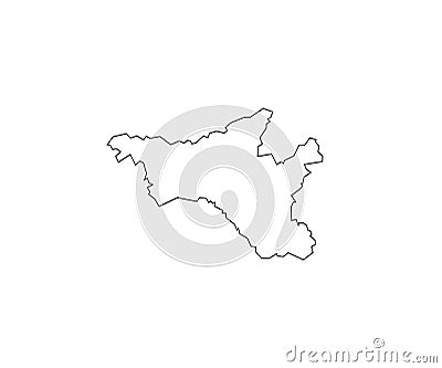 Amur outline map Russia oblast region Vector Illustration