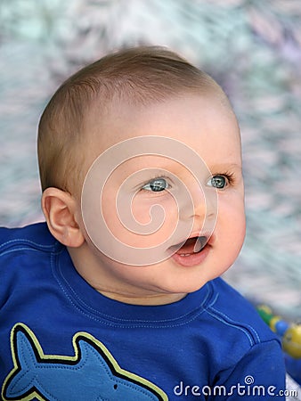 Amused baby Stock Photo