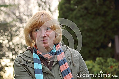 Amused mature woman Stock Photo