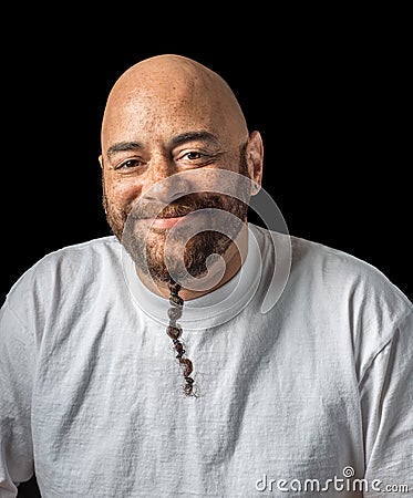 Amused mixed race man Stock Photo