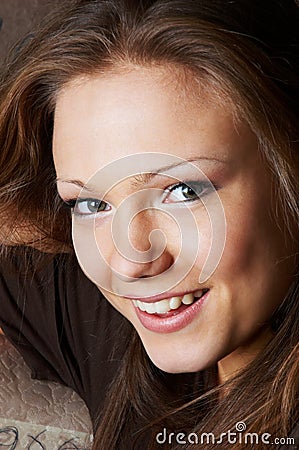 Amused and quizzical glance Stock Photo