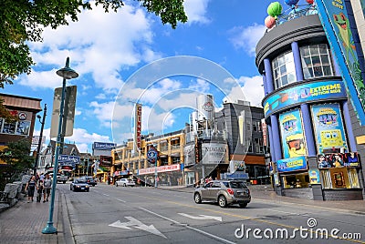 Amusement and arcade area of the popular tourist destination of Niagara Falls, Ontario, Canada. Editorial Stock Photo