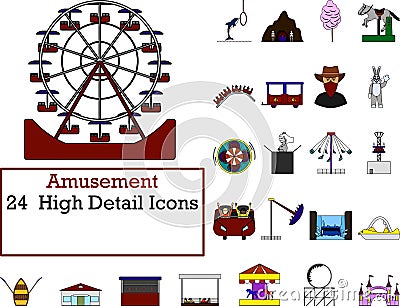 Amusement Icon Set Vector Illustration