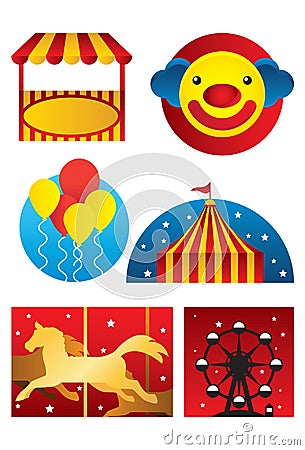 Amusement Park Cartoon Illustration