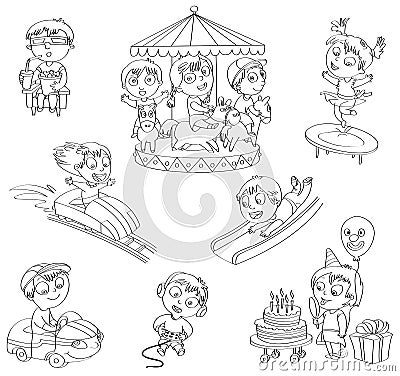 Amusement Park Vector Illustration